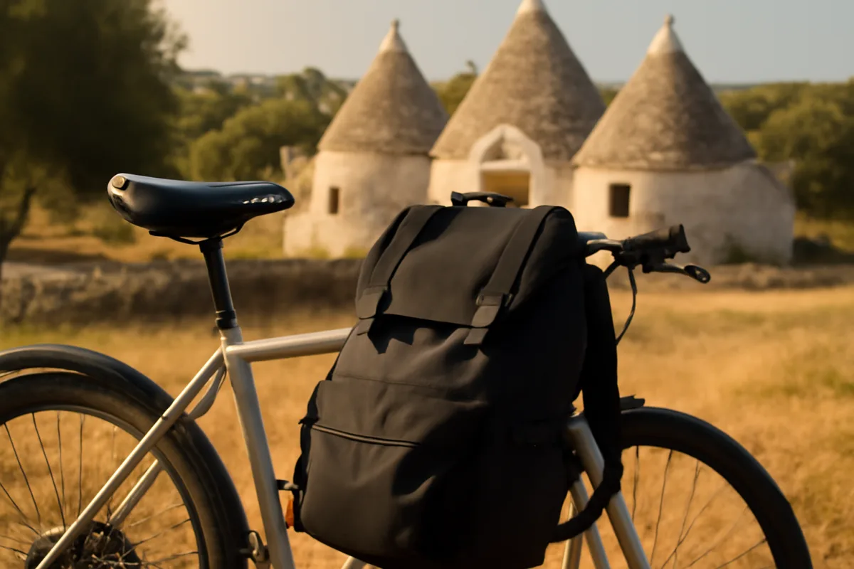 Sella, zaino e trulli: cosa portare davvero in un giro in bici in Valle d'Itria